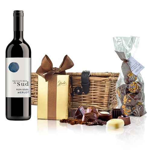 Signatures de Sud Merlot 75cl Red Wine And Chocolates Hamper